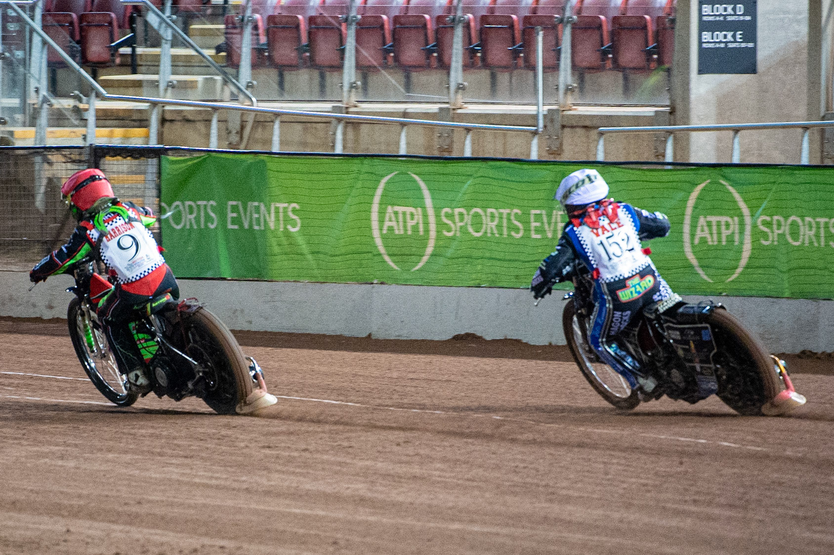 Photo: Ian CharlesAshton Vale (White) chases Luke Harrison (Red) (250cc Class)British Youth Speedway Championship (Round 5), National Speedway Stadium, Manchester Saturday  10  October  2020