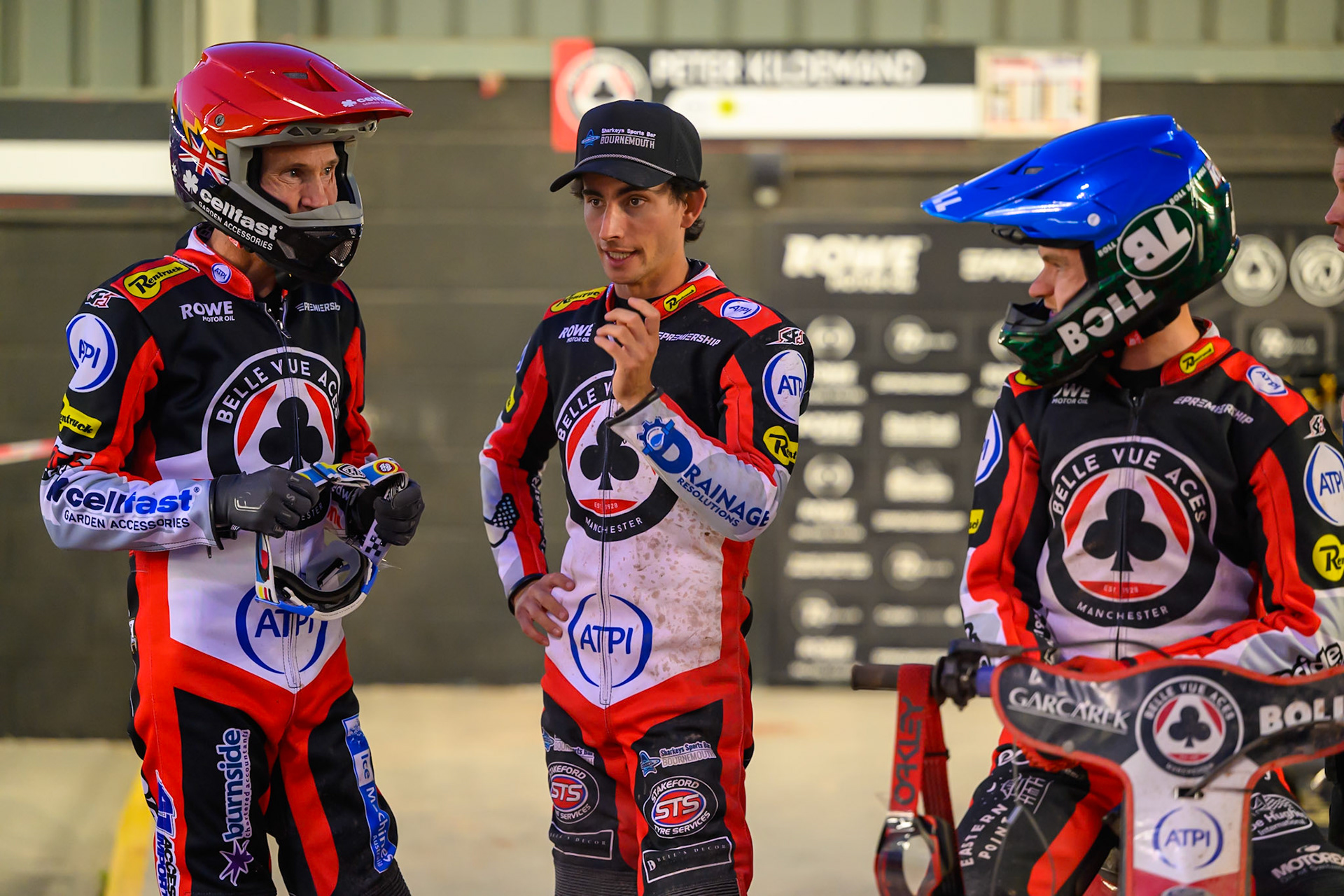 (L to R) \bv5, Zach Cook of Belle Vue Aces  and Brady Kurtz of Belle Vue Aces during the Rowe Motor Oil Premiership match between Belle Vue Aces and King's Lynn Stars at the National Speedway Stadium, Manchester on Monday 10th August 2026. (Photo: Ian Charles | MI News)