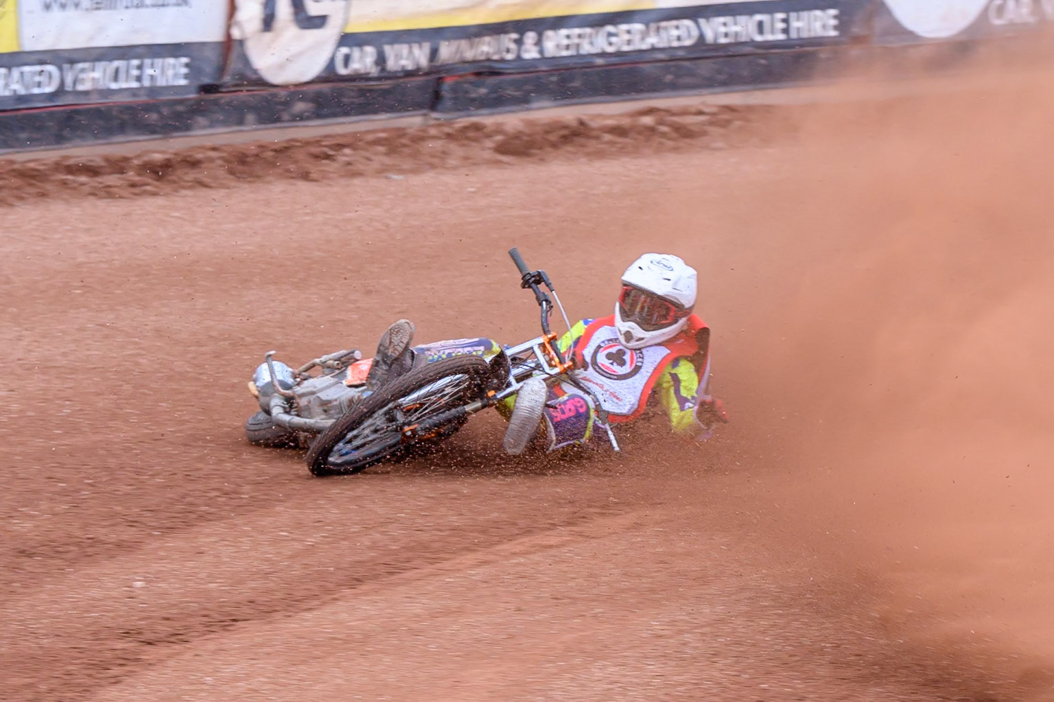 JR ASHWORTH &amp; SONS COLTS ACADEMY INDIVIDUALFreddy Hodder  in Blue leading Harry Fletcher  in White who slides off during the JR Ashworth &amp; Sons Colts Individual at the National Speedway Stadium, Manchester on Sunday 10th May 2026. (Photo: Ian Charles | MI News)