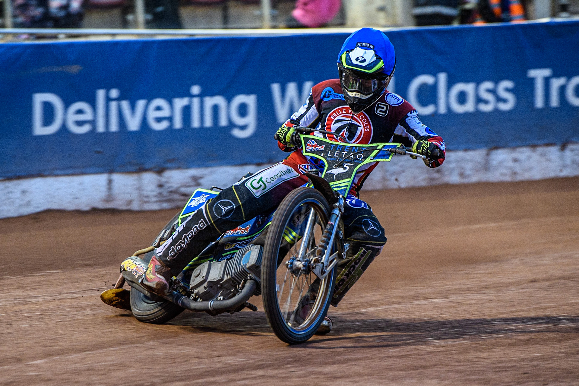 Luke Muff  in action  for Belle Vue Cool Running Colts during the National Development League match between Belle Vue Colts and Oxford Chargers at the National Speedway Stadium, Manchester on Friday 12th May 2023. (Photo: Ian Charles | MI News)