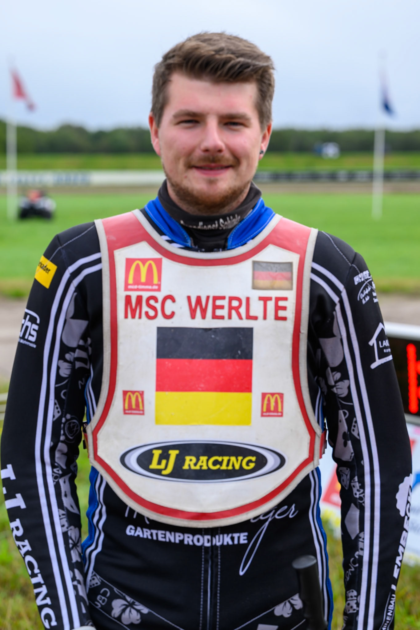 Reserve Rider Fabian Wachs of Germany during the FIM Long Track World Championship Final 4, at the Speed Centre Roden, Netherlands on Sunday 21st September 2025. (Photo: Ian Charles | MI News)during the FIM Long Track World Championship Final 4, at the Speed Centre, Roden on Sunday 21st September 2025. (Photo: Ian Charles | MI News)