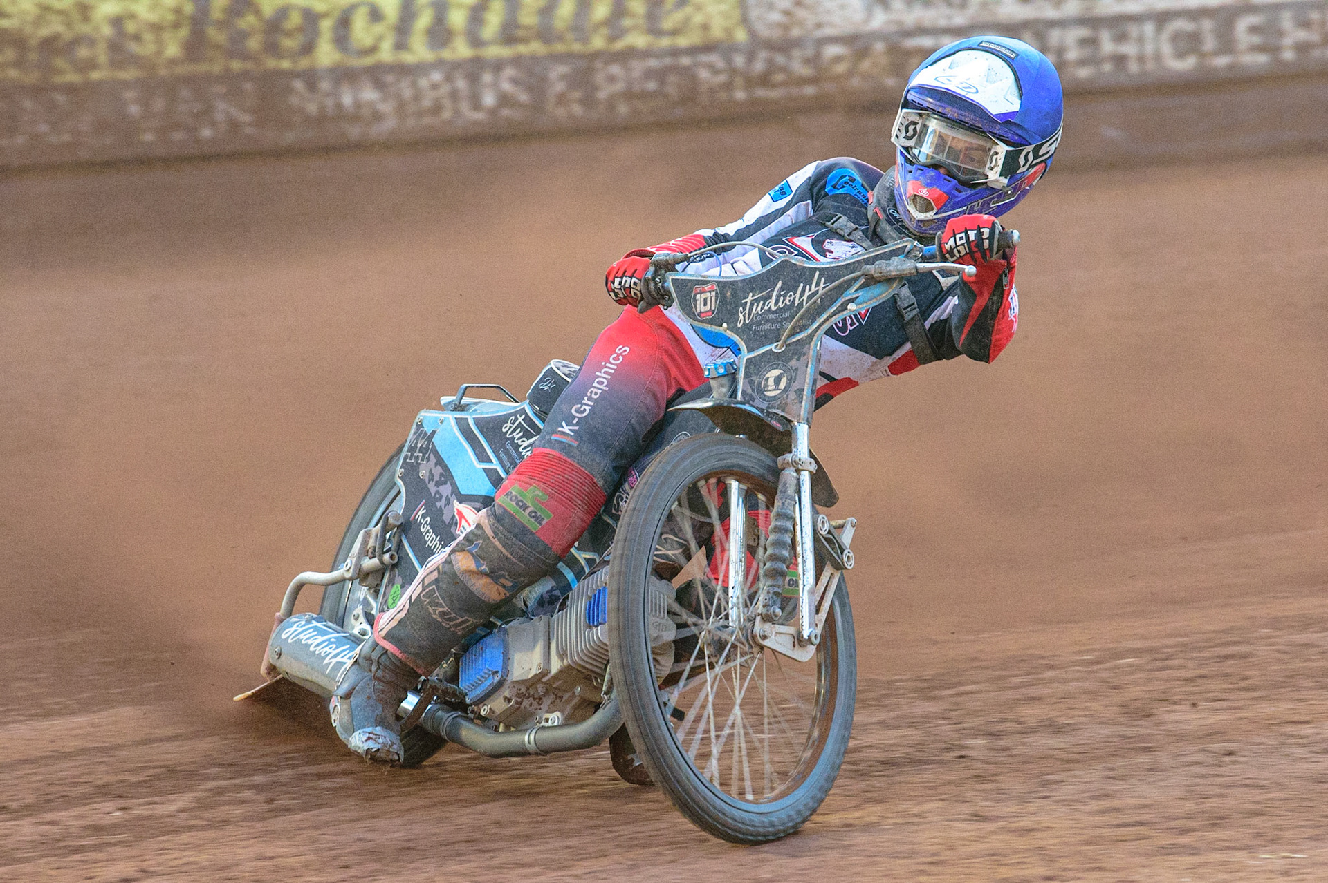 Freddy Hodder  in action  for Belle Vue Cool Running Colts during the National Development League match between Belle Vue Colts and Mildenhall Fens Tigers at the National Speedway Stadium, Manchester on Friday 15th July 2022. (Credit: Ian Charles | MI News)