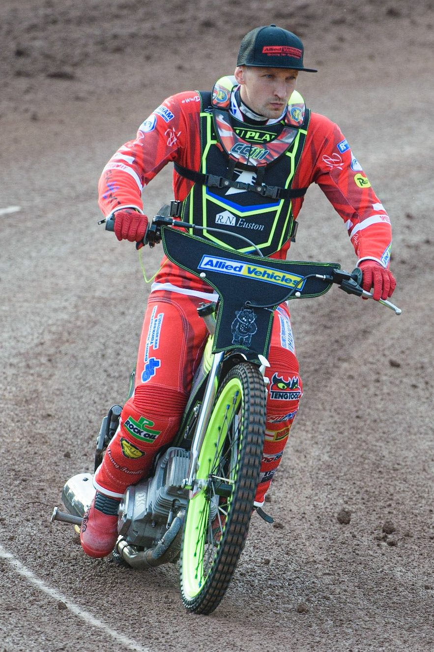 MANCHESTER, UK. JUNE 7TH   Ipswich TruPlant Witches  guest rider Craig Cook  on the pre match parade during the SGB Premiership match between Belle Vue Aces and Ipswich Witches at the National Speedway Stadium, Manchester on Monday 7th June 2021. (Credit: Ian Charles | MI News)