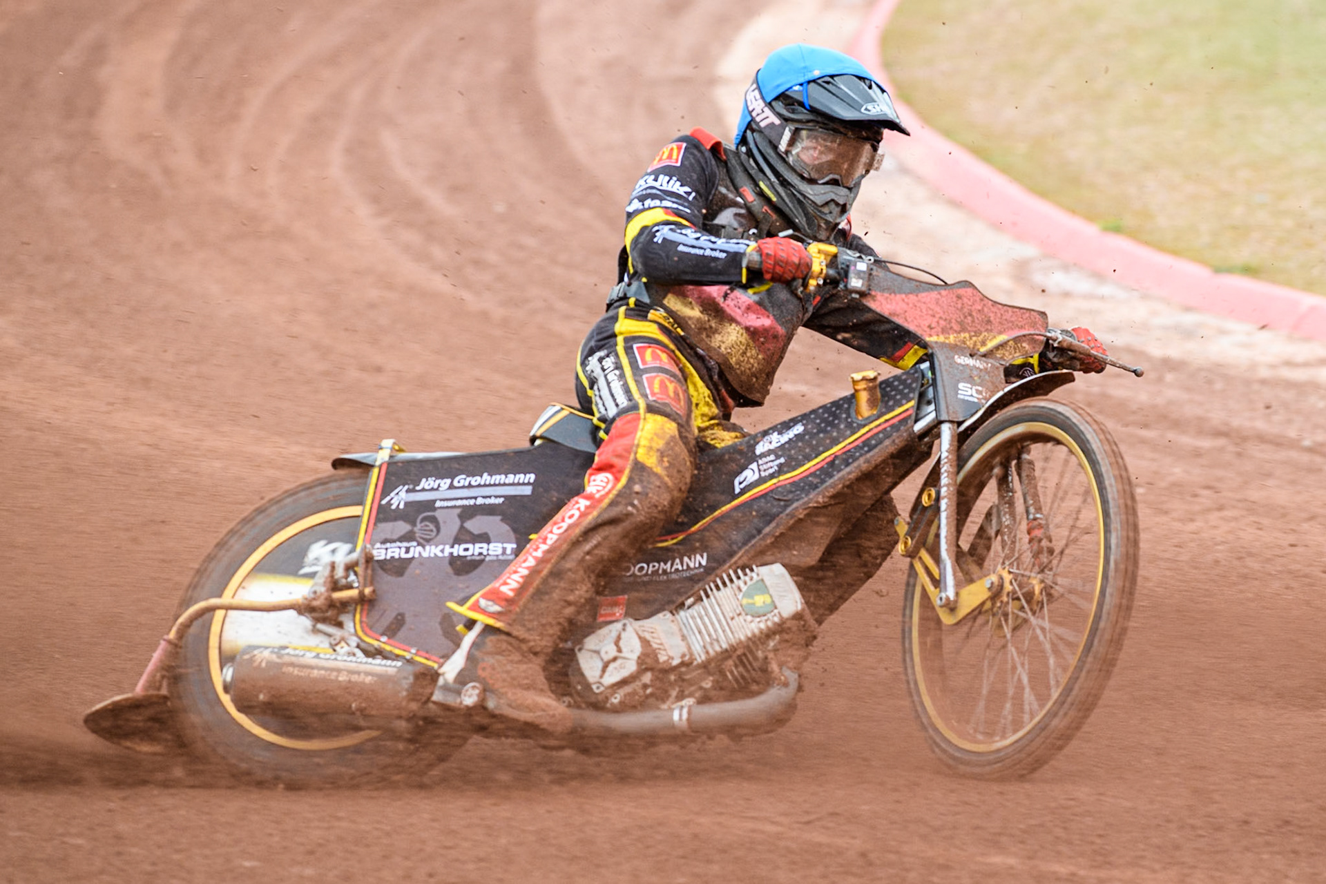 Norick Blödorn of Germany in action during the Monster Energy FIM Speedway of Nations Semi-Final 1 at the National Speedway Stadium, Manchester on Tuesday 9th July 2024. (Photo: Ian Charles | MI News)