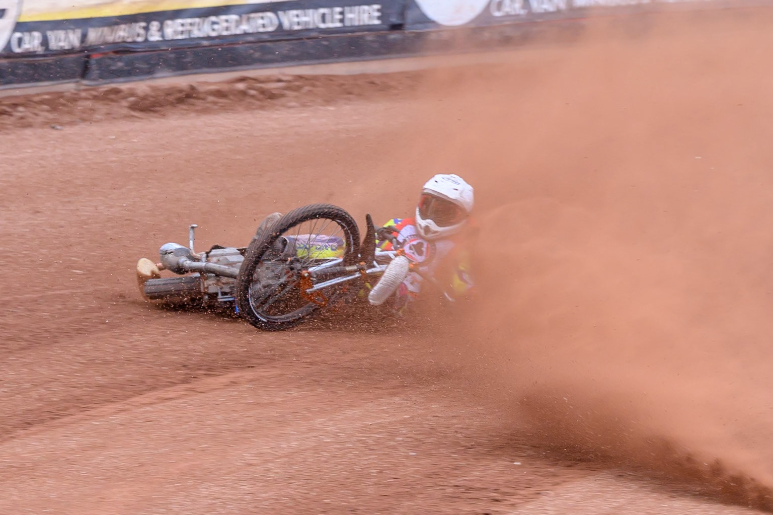 JR ASHWORTH &amp; SONS COLTS ACADEMY INDIVIDUALFreddy Hodder  in Blue leading Harry Fletcher  in White who slides off during the JR Ashworth &amp; Sons Colts Individual at the National Speedway Stadium, Manchester on Sunday 10th May 2026. (Photo: Ian Charles | MI News)