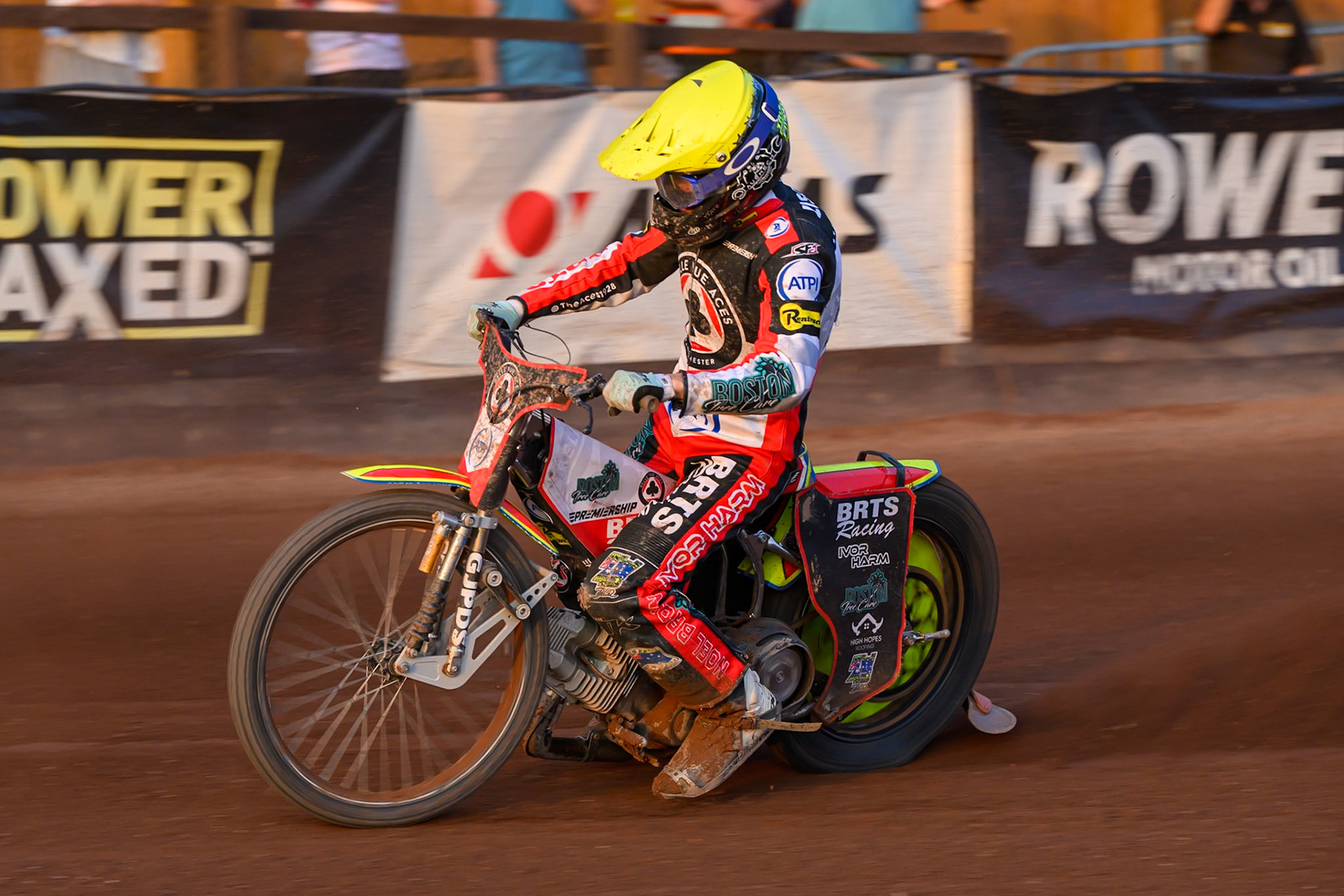 Tate Zischke of Belle Vue Aces in action during the Rowe Motor Oil Premiership match between Leicester Lions and Belle Vue Aces at the Hydroscan Arena, Leicester on Thursday 23rd July 2026. (Photo: Ian Charles | MI News)