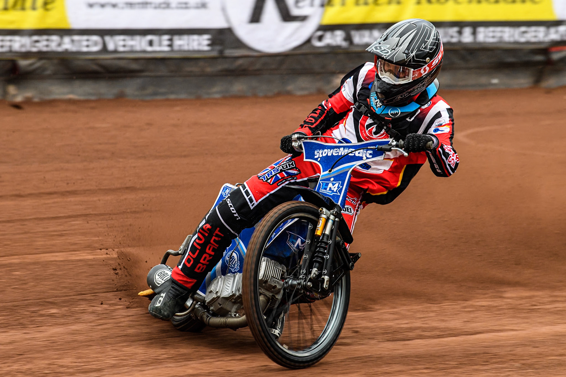 Belle Vue Colts' rider Harry McGurk in action during the Belle Vue Aces Media Day at the National Speedway Stadium, Manchester on Monday 11th March 2024. (Photo: Ian Charles | MI News)