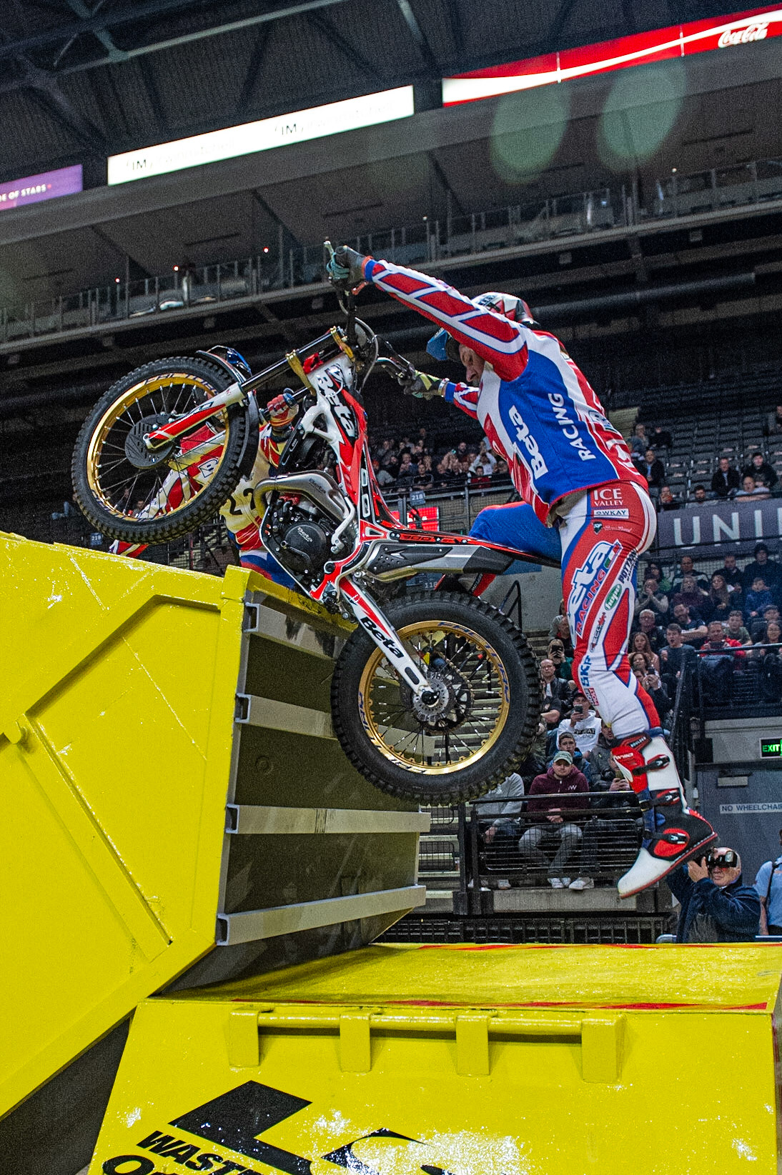 SHEFFIELD, ENGLAND  - DECEMBER 28TH  James Dabill, UK (Beta) struggles on Section 5  during the 25th Anniversary Sheffield Indoor Trial at the FlyDSA Arena, Sheffield on Saturday 28th December 2019. (Credit: Ian Charles | MI News)