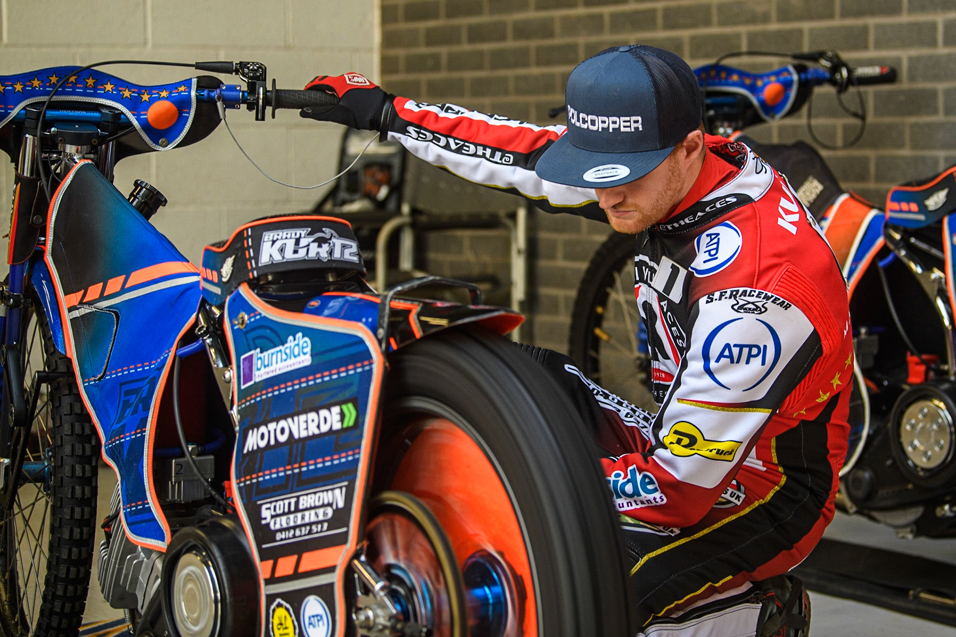 Brady Kurtz warms up his bike during the Sports Insure Premiership match between Belle Vue Aces and Sheffield Tigers at the National Speedway Stadium, Manchester on Monday 7th August 2023. (Photo: Ian Charles | MI News)