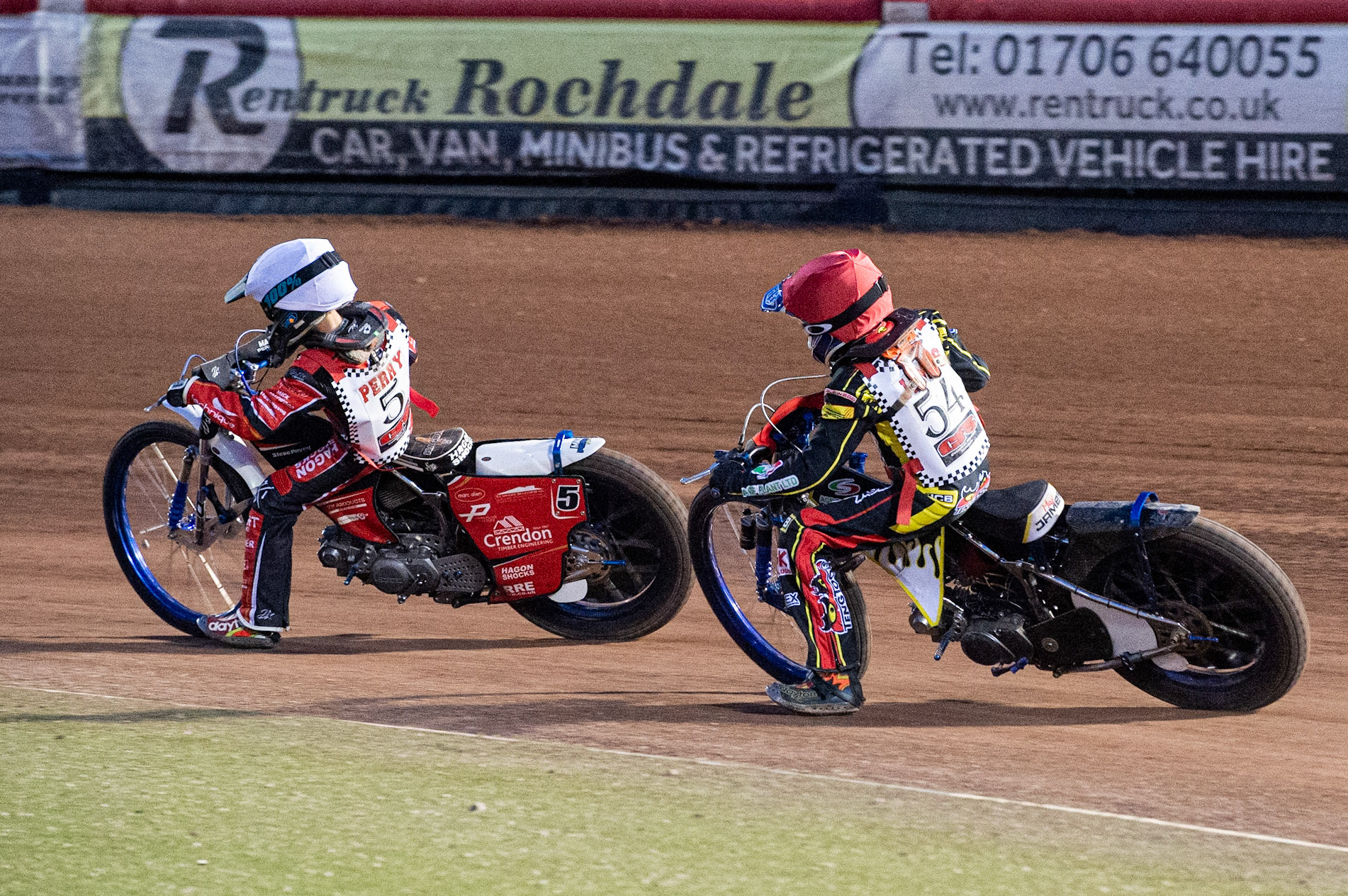 Photo: Ian Charles

Max James (Red) chases Max Perry (White)

Summer Speed Saturday & British Youth Speedway Championship Round 5, National Speedway Stadium, Manchester, Saturday 22 June 2019