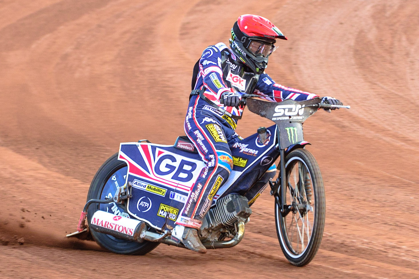 MANCHESTER, UK. OCT 16TH Tai Woffinden of Great Britain in action  during the Monster Energy FIM Speedway of Nations at the National Speedway Stadium, Manchester on Saturday  16th October 2021. (Credit: Ian Charles | MI News)