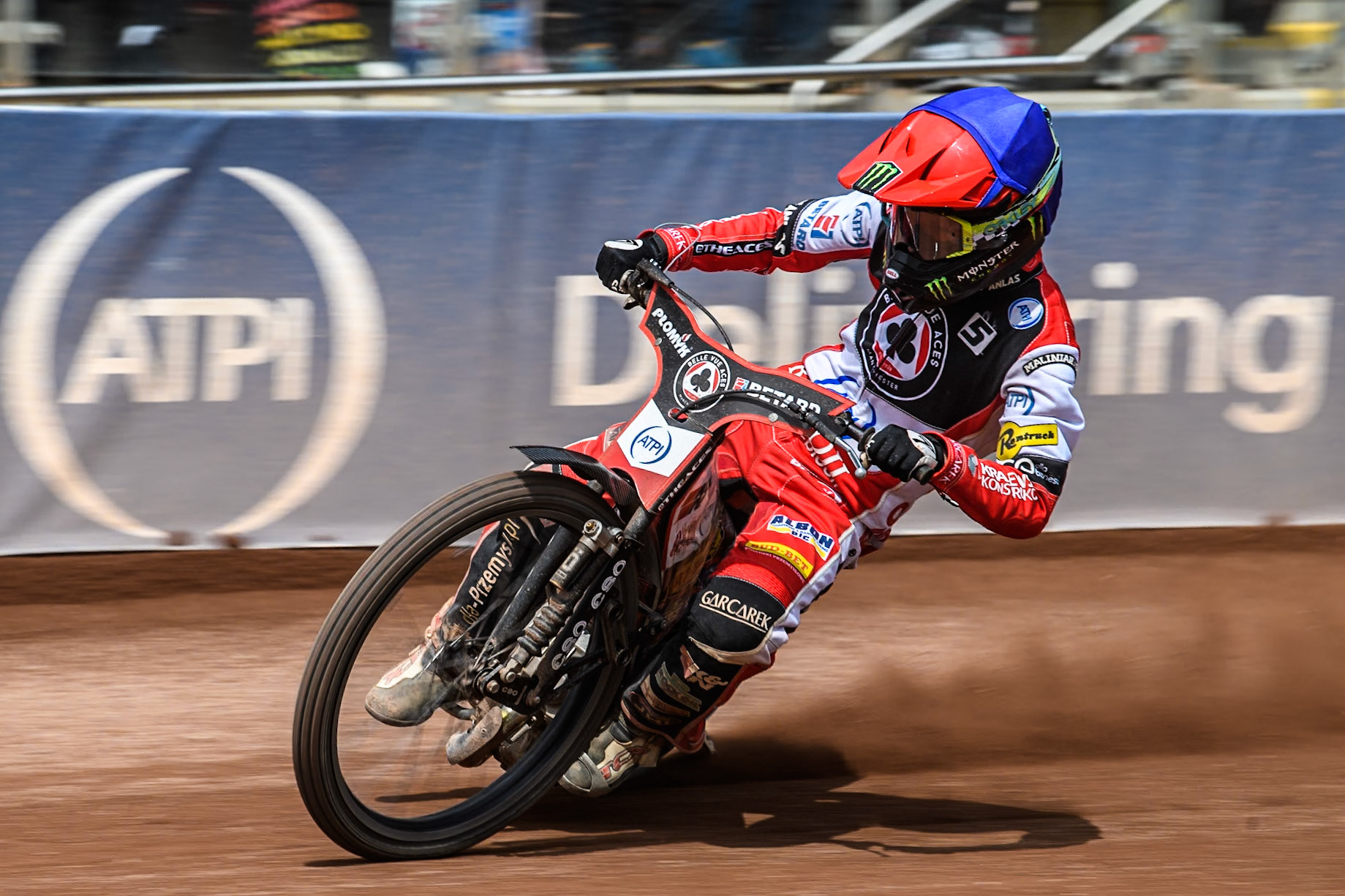 Belle Vue Aces' Dan Bewley  in action during the Rowe Motor Oil Premiership match between Belle Vue Aces and Birmingham Brummies at the National Speedway Stadium, Manchester on Monday 6th May 2024. (Photo: Ian Charles | MI News)