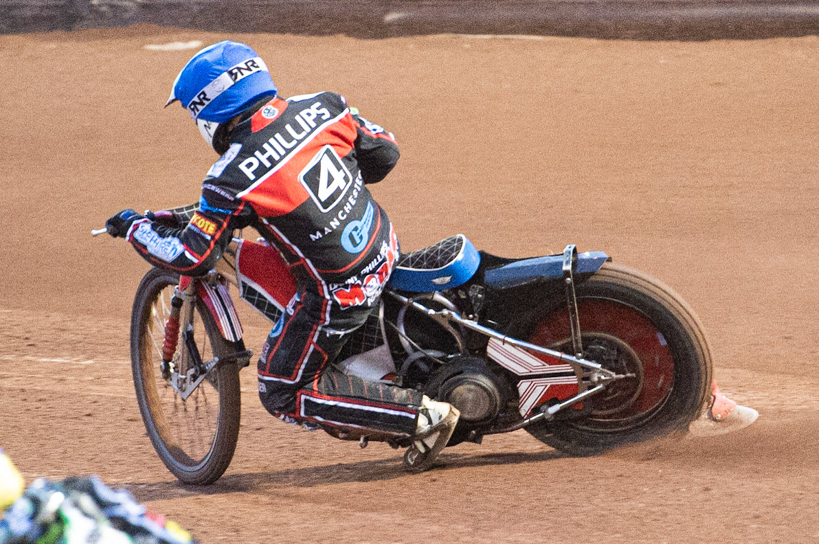 Photo: Ian Charles

Danny Phillips  in action 

Belle Vue Colts v Cradley Heathens, SGB National League, Belle Vue National Speedway Stadium, Manchester, Thursday 29  August  2019