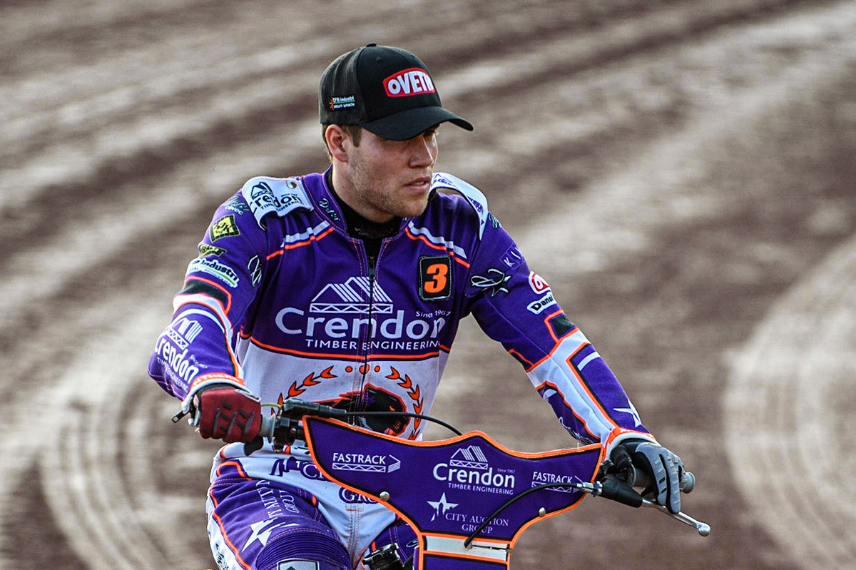 Benjamin Basso on the pre match parade during the Sports Insure Premiership match between Belle Vue Aces and Peterborough at the National Speedway Stadium, Manchester on Monday 19th June 2023. (Photo: Ian Charles | MI News)