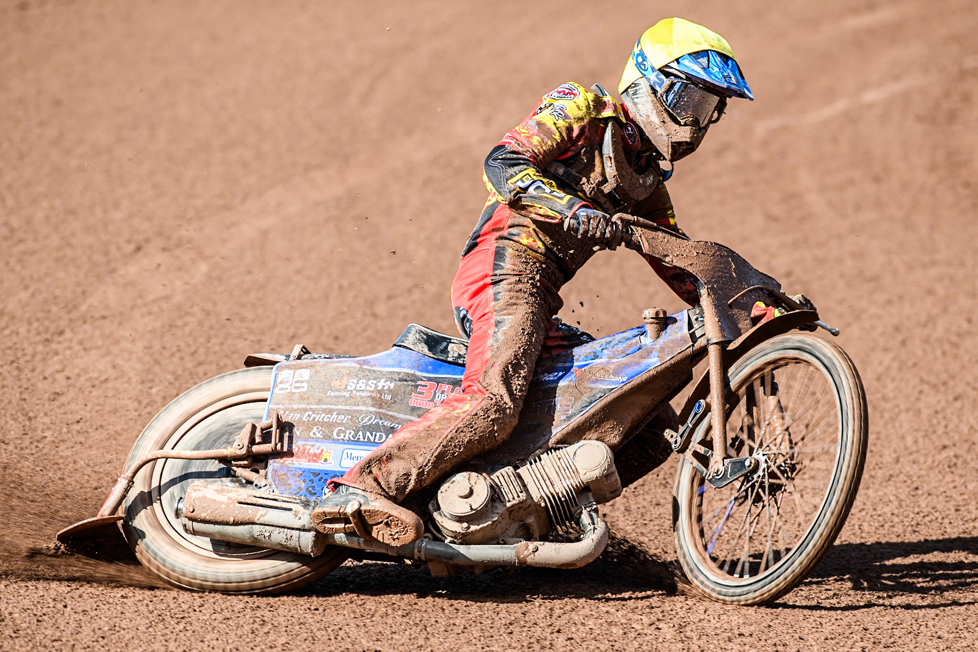 Leicester Lion Cubs' Sonny Springer  in action for Leicester Lion Cubs  during the WSRA  National Development League match between Belle Vue Colts and Leicester Lion Cubs at the National Speedway Stadium, Manchester on Friday 29th March 2024. (Photo: Ian Charles | MI News)