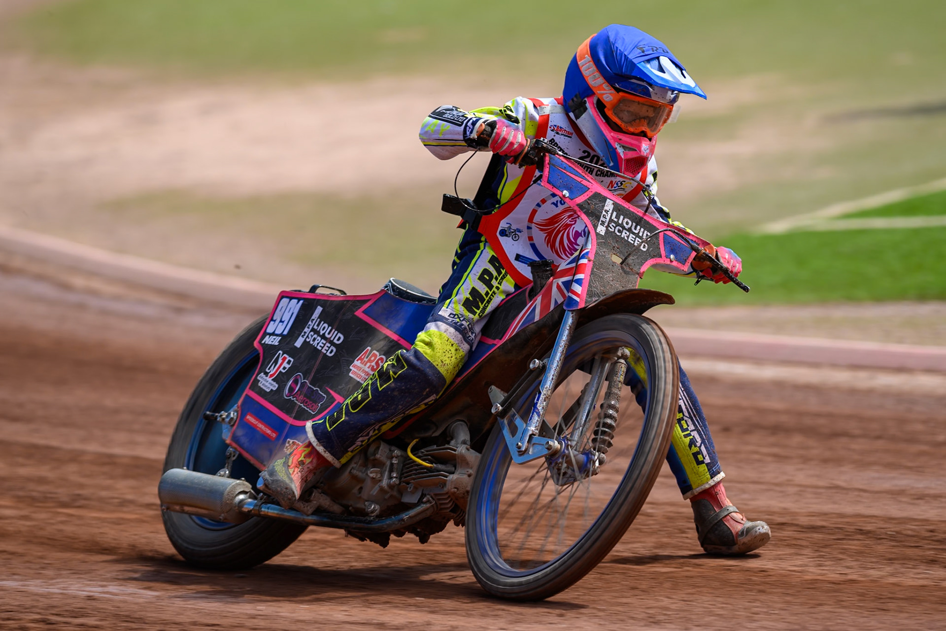 BRITISH YOUTH CHAMPIONSHIP 125cc Rex Austin (991) in action during the British Youth Championship (125cc) at the National Speedway Stadium, Manchester on Sunday 19th July 2026. (Photo: Ian Charles | MI News)