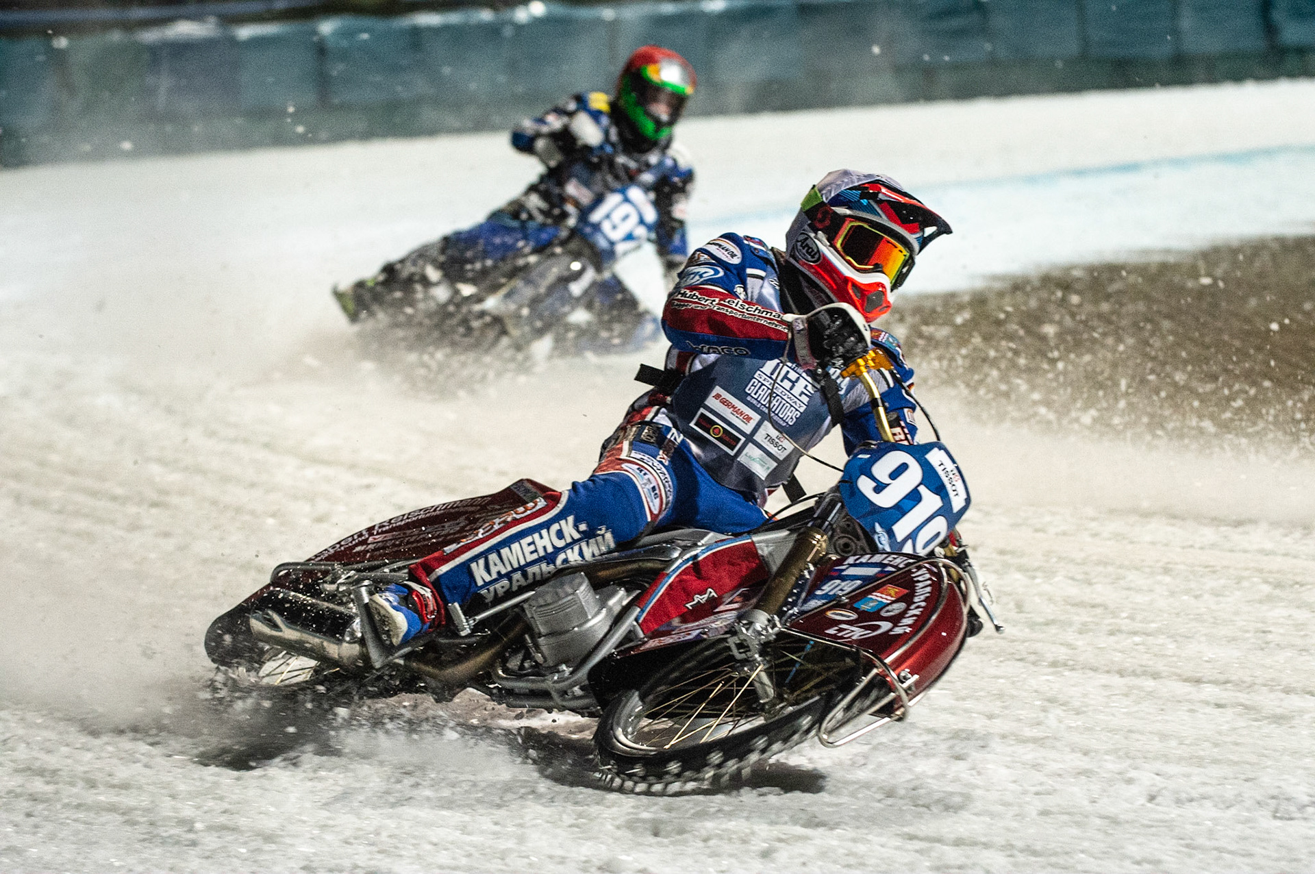 Photo: Ian Charles

Dmitri Khomitsevich (919) leads Niclas Svensson (192)

FIM Ice Speedway Gladiators World Championship, Final 3.1, Horst-Dohm Eisstadion, Berlin, Germany Saturday  2  March  2019