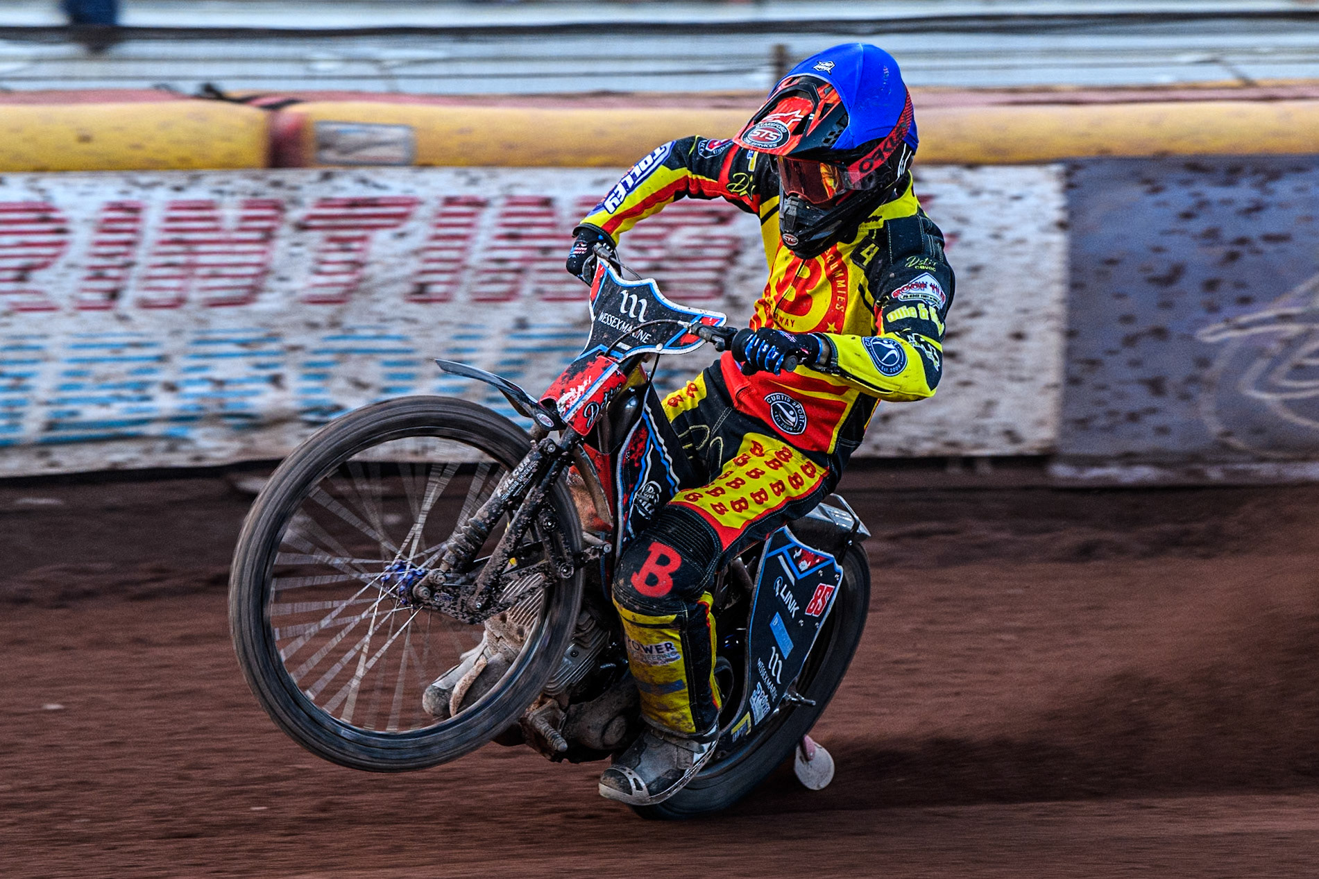 Birmingham Brummies' Zach Cook picks up some drive during the Rowe Motor Oil Premiership match between Birmingham Brummies and Belle Vue Aces at Perry Bar Stadium, Birmingham on Monday 29th July 2024. (Photo: Ian Charles | MI News)