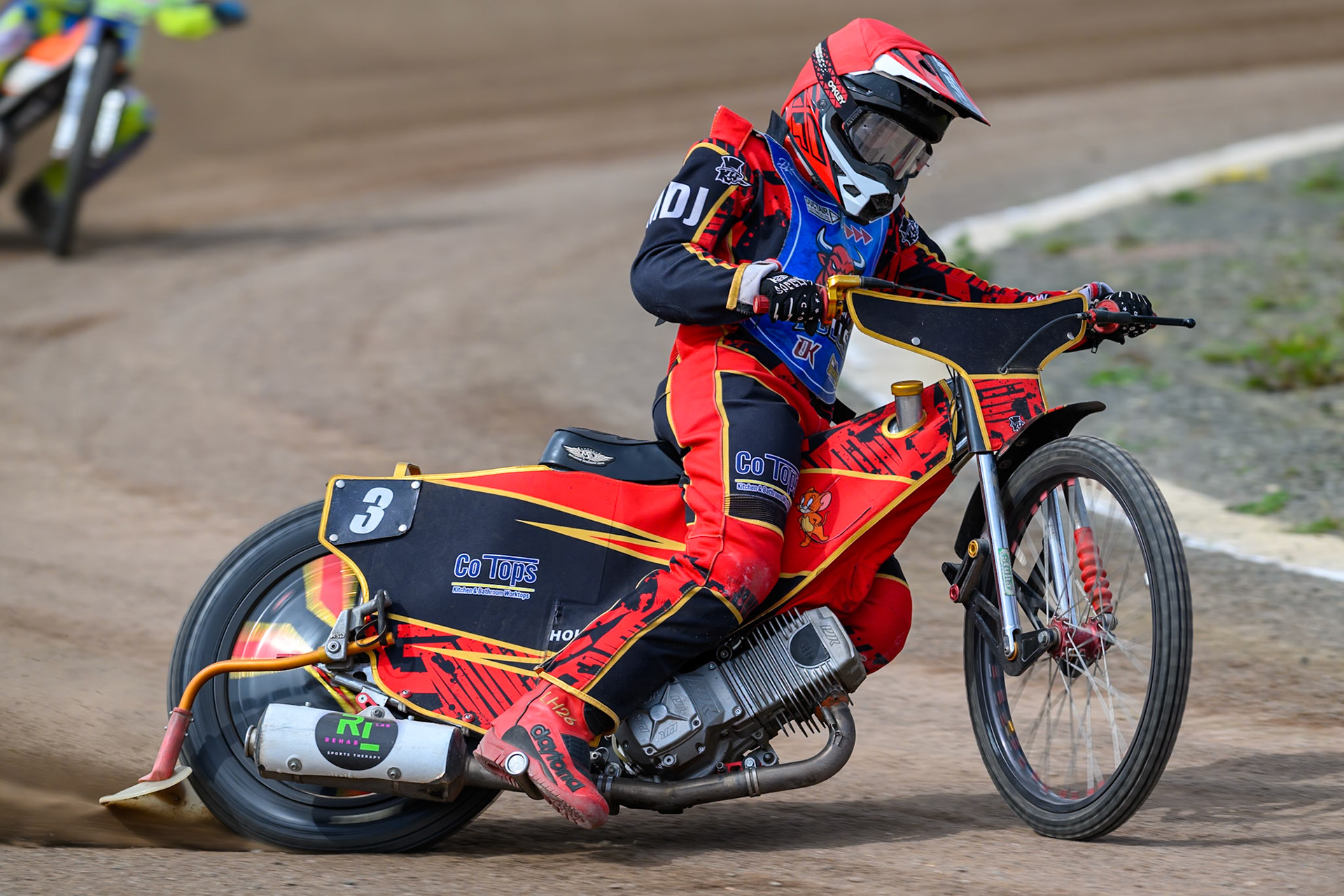 Luke Harris of Buxton Bulls in action during the WSRA National Development League match between Buxton Bulls and Oxford Chargers at Hi-Edge Speedway, Buxton on Sunday 2nd August 2026. (Photo: Ian Charles | MI News)