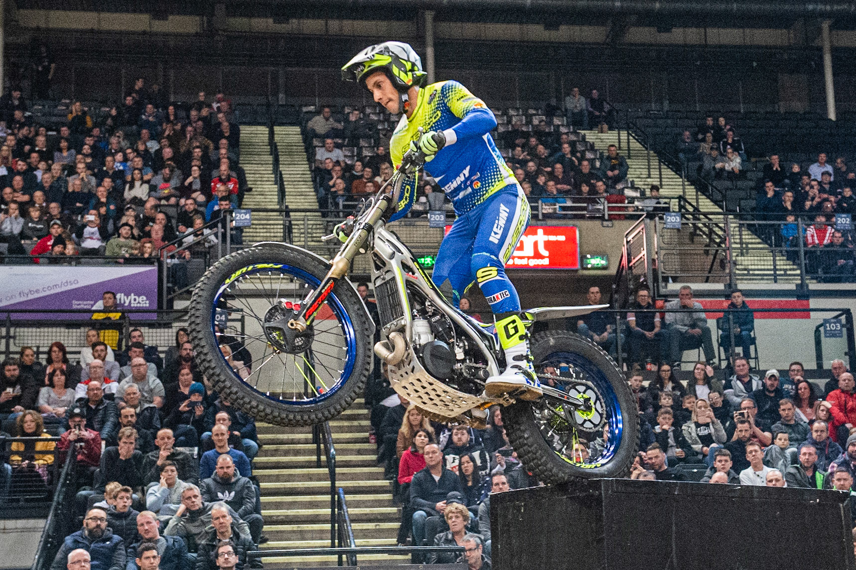 SHEFFIELD, ENGLAND  - DECEMBER 28TH  Jeroni Fajardo, Spain (Sherco) on section 2  during the 25th Anniversary Sheffield Indoor Trial at the FlyDSA Arena, Sheffield on Saturday 28th December 2019. (Credit: Ian Charles | MI News)
