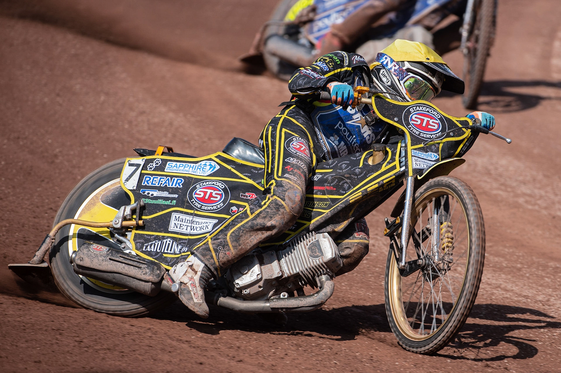 Photo: Ian Charles

Tero Aarnio  in action 

Belle Vue Aces v Kings Lynn Stars, British Speedway Premiership, Belle Vue National Speedway Stadium, Manchester, Monday 26  August  2019