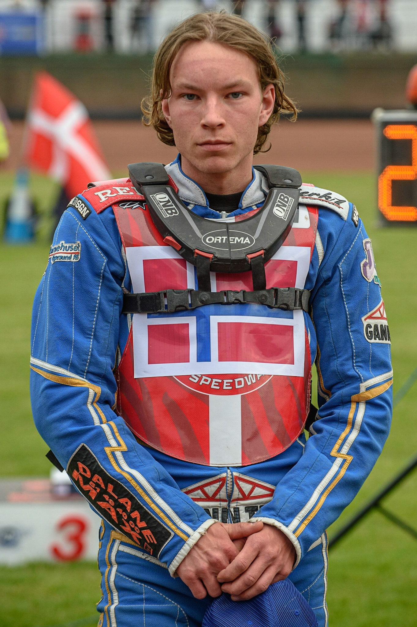 GLASGOW, UK. JUNE 19TH.  Lasse Fredriksen (Norway) during the FIM Speedway Grand Prix Qualifying Round at the Peugeot Ashfield Stadium, Glasgow on Saturday 19th June 2021. (Credit: Ian Charles | MI News)