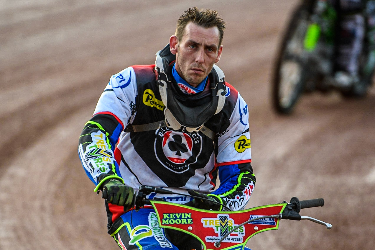 Simon Lambert on the pre match parade during the Sports Insure Premiership match between Belle Vue Aces and Peterborough at the National Speedway Stadium, Manchester on Monday 19th June 2023. (Photo: Ian Charles | MI News)