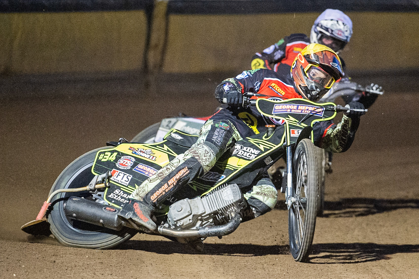 Photo by Ian Charles:

Jye Etheridge  (Yellow) leads team mate Steve Worrall  (White) 

Peterborough Panthers v Belle Vue Aces, British Speedway Premiership, Thursday, 5, September, 2019