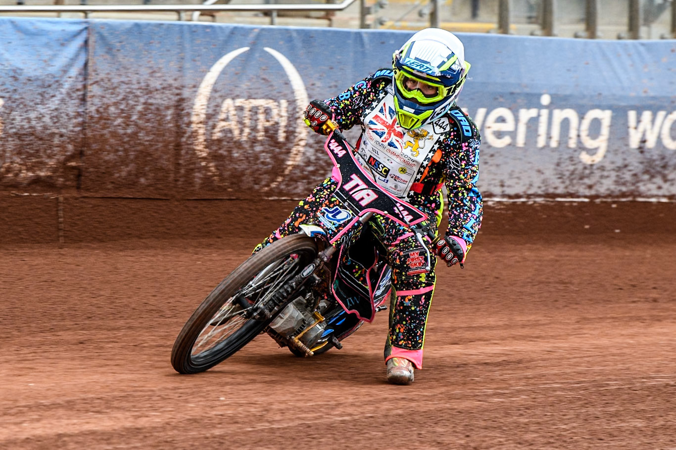 Tia May Brant (125cc) in action during the British Youth 500cc Championships at the National Speedway Stadium, Manchester on Friday 2nd August 2024. (Photo: Ian Charles | MI News)