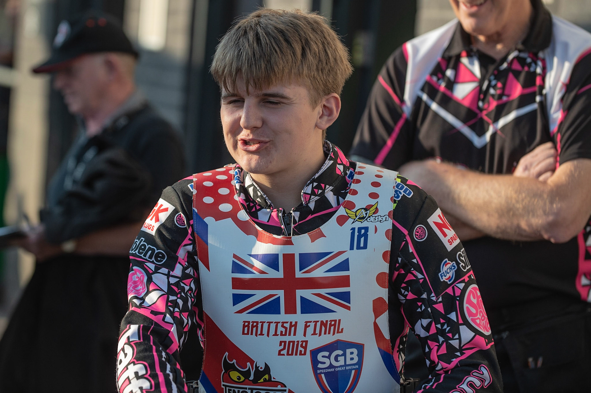 Photo: Ian Charles

Meeting reserve Leon Flint

Sports Insure British Final,  Belle Vue National Speedway Stadium, Manchester Monday 29  July  2019