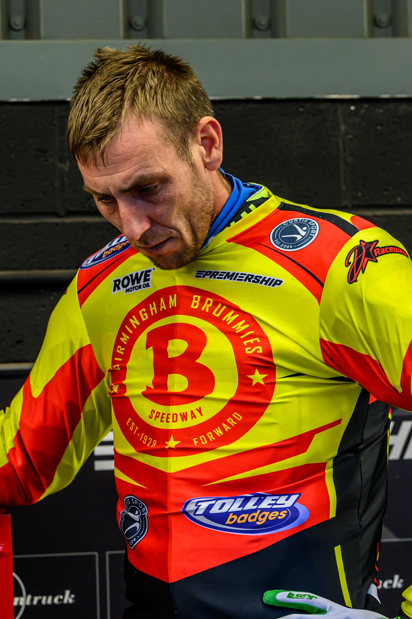 Simon Lambert, guest rider for Birmingham Brummies during the Rowe Motor Oil Premiership match between Belle Vue Aces and Birmingham Brummies at the National Speedway Stadium, Manchester on Monday 18th August 2025. (Photo: Ian Charles | MI News)