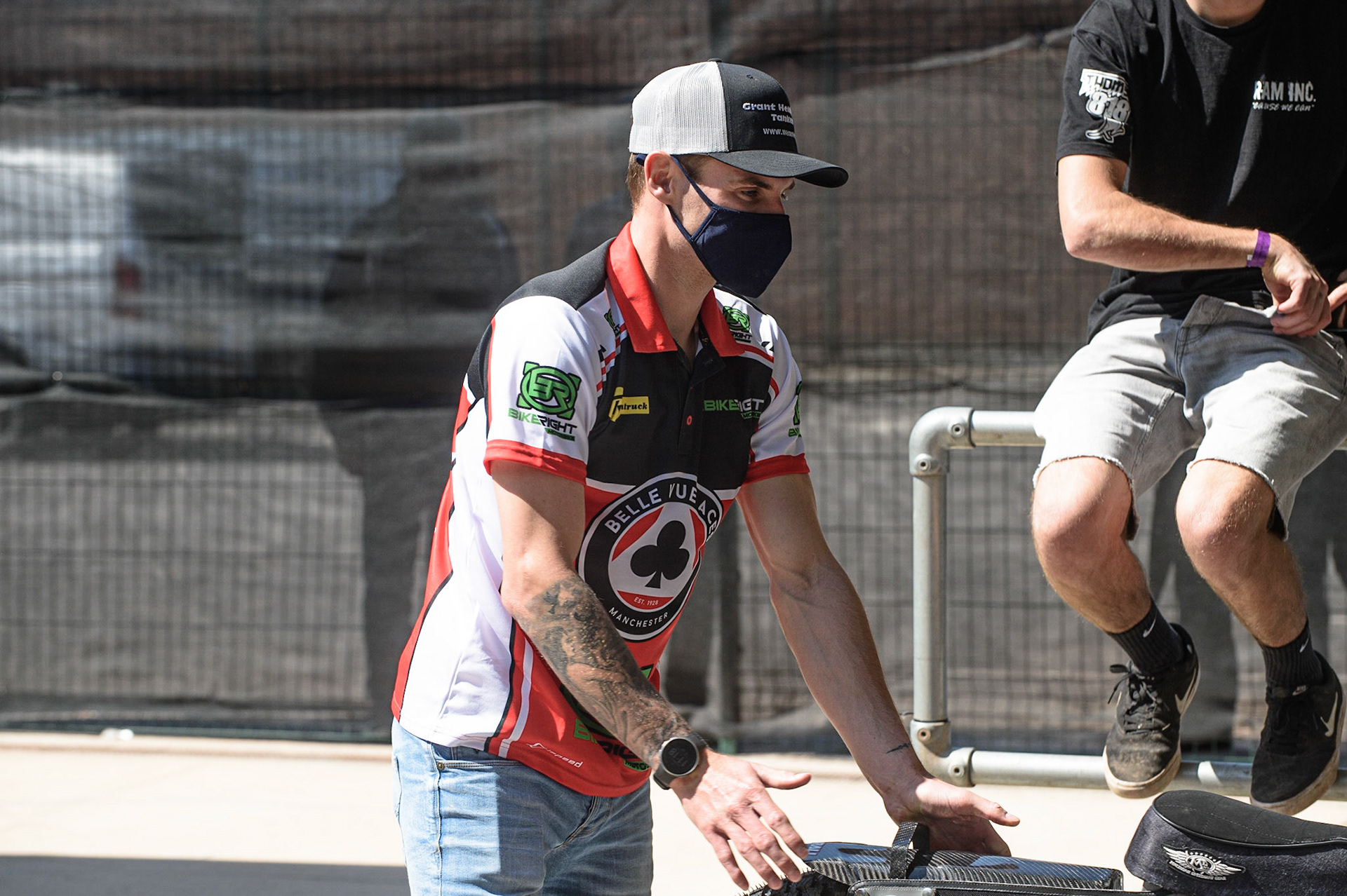 MANCHESTER, UK. MAY 31ST  Belle Vue BikeRight Aces  rider Steve Worrall  during the SGB Premiership match between Belle Vue Aces and Peterborough at the National Speedway Stadium, Manchester on Monday 31st May 2021. (Credit: Ian Charles | MI News)