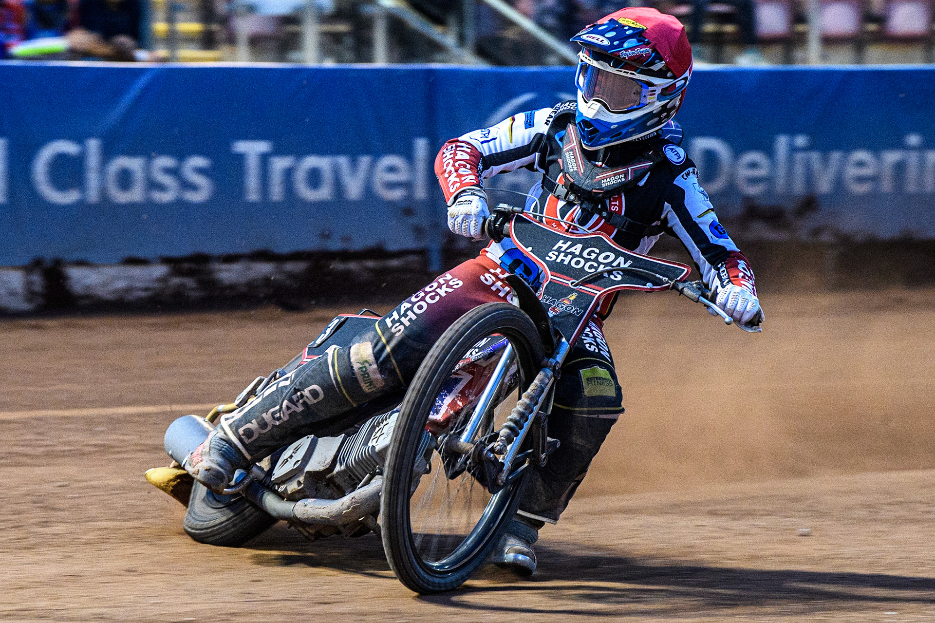 Sam Hagon in action  for Belle Vue Cool Running Colts during the National Development League match between Belle Vue Colts and Edinburgh Monarchs Academy at the National Speedway Stadium, Manchester on Friday 21st July 2023. (Photo: Ian Charles | MI News)