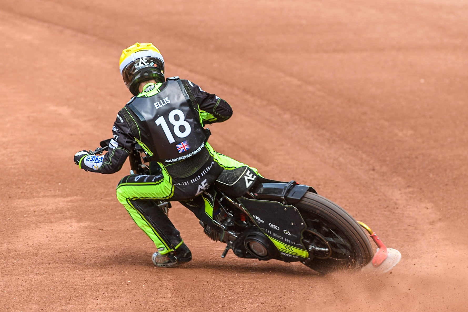 Reserve Adam Ellis (18) of Great Britain in practice  during the ATPI FIM Speedway Grand Prix Round 4 at the National Speedway Stadium, Manchester, on Friday 6th June 2025. (Photo: Ian Charles | MI News)