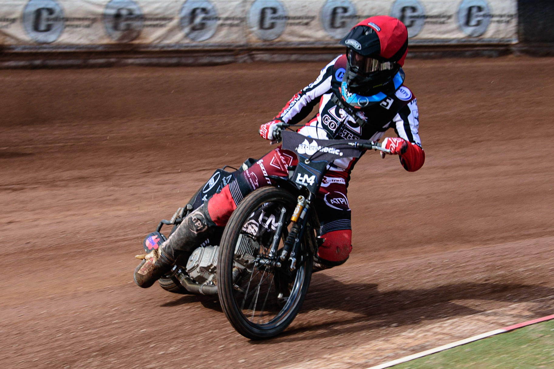 MANCHESTER, UK. APR 15TH  Harry McGurk of Belle Vue Cool Running Colts in action  during the National Development League match between Belle Vue Colts and Plymouth Centurions at the National Speedway Stadium, Manchester on Friday 15th April 2022. (Credit: Ian Charles | MI News)