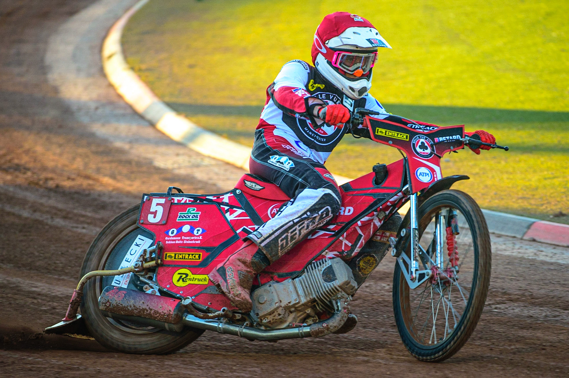 Max Fricke  in action  for Belle Vue ATPI Aces  during the SGB Premiership match between Belle Vue Aces and Ipswich Witches at the National Speedway Stadium, Manchester on Monday 8th August 2022. (Credit: Ian Charles | MI News)