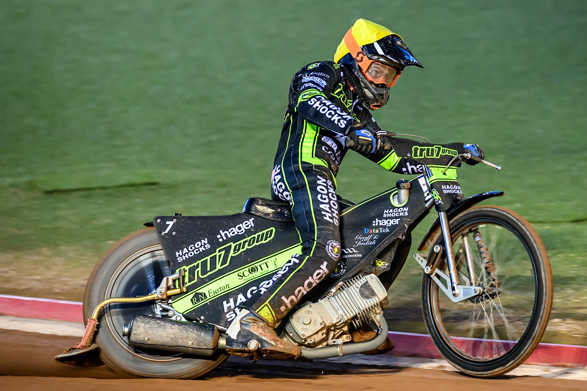 Jason Edwards of Ipswich Witches  in action during the Rowe Motor Oil Premiership Play Off Semi Final 1 (1st Leg)  between Belle Vue Aces and Ipswich Witches at the National Speedway Stadium, Manchester on Monday 8th September 2025. (Photo: Ian Charles | MI News)