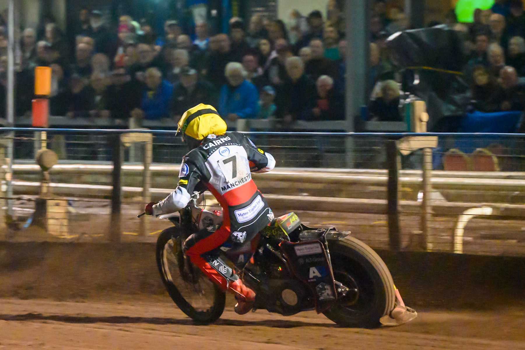 Will Cairns of Belle Vue Aces in action during the Rowe Motor Oil Premiership Grand Final 1st Leg match between Sheffield Tigers and Belle Vue Aces at Owlerton Stadium, Sheffield on Monday 12th October 2026. (Photo: Ian Charles | MI News)