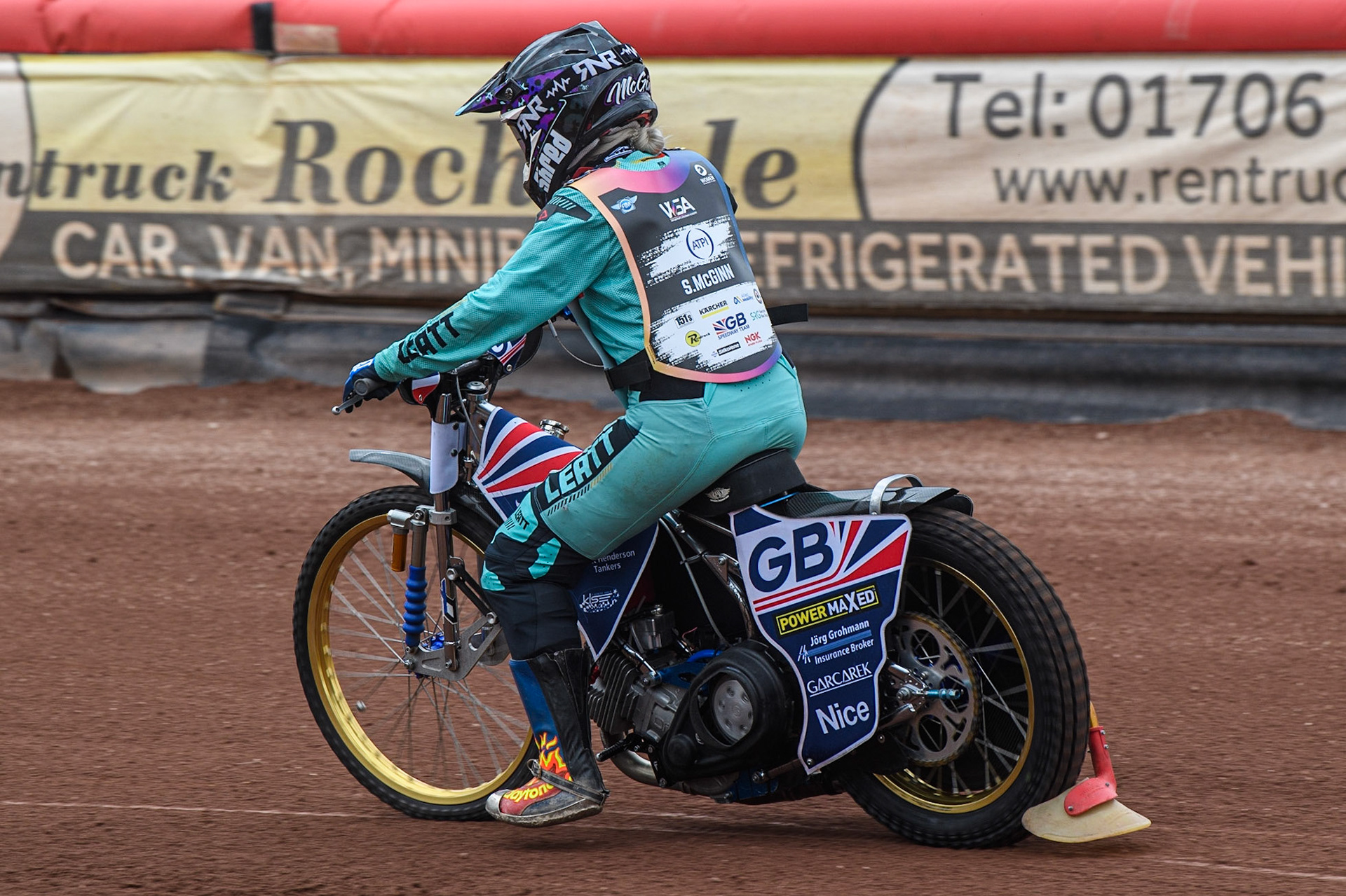 Sophie McGann on track during the FIM Women's  Speedway Academy at the National Speedway Stadium, Manchester on Friday 4th August 2023. (Photo: Ian Charles | MI News)