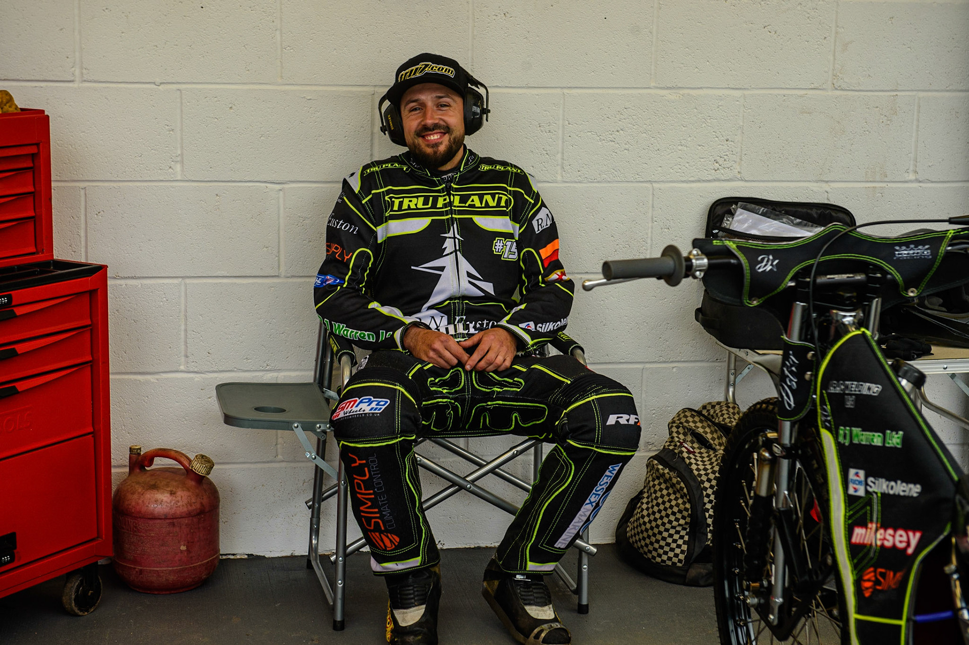 Photo: Ian CharlesDanny King relaxes before practiceDiscovery Networks Eurosport Speedway Season Launch, National Speedway Stadium, Manchester Wednesday  12  May  2021