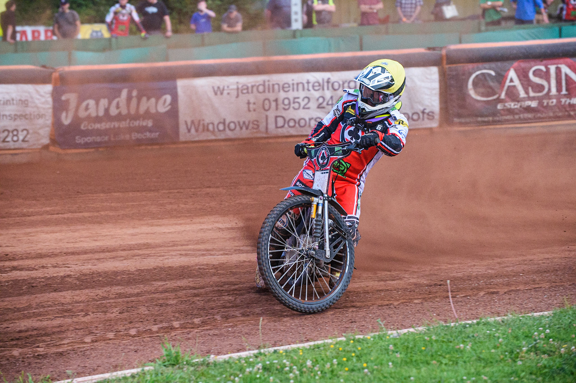 WOLVERHAMPTON, UK. JULY 26TH Tom Brennan  in action  for the Belle Vue BikeRight Aces  during the SGB Premiership match between Wolverhampton Wolves and Belle Vue Aces at the Ladbroke Stadium, Wolverhampton on Monday 26th July 2021. (Credit: Ian Charles | MI News)