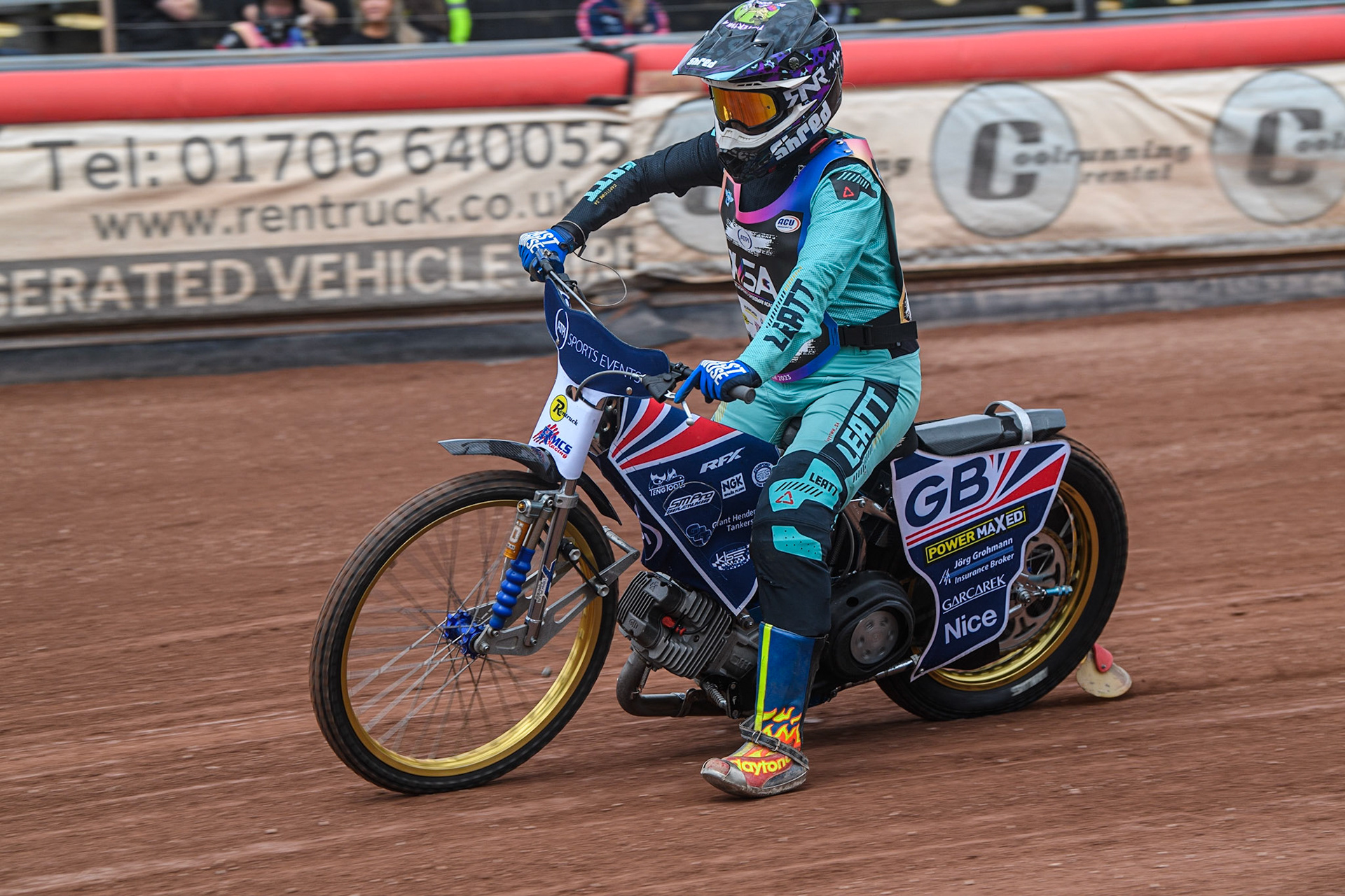 Sophie McGann on track during the FIM Women's  Speedway Academy at the National Speedway Stadium, Manchester on Friday 4th August 2023. (Photo: Ian Charles | MI News)
