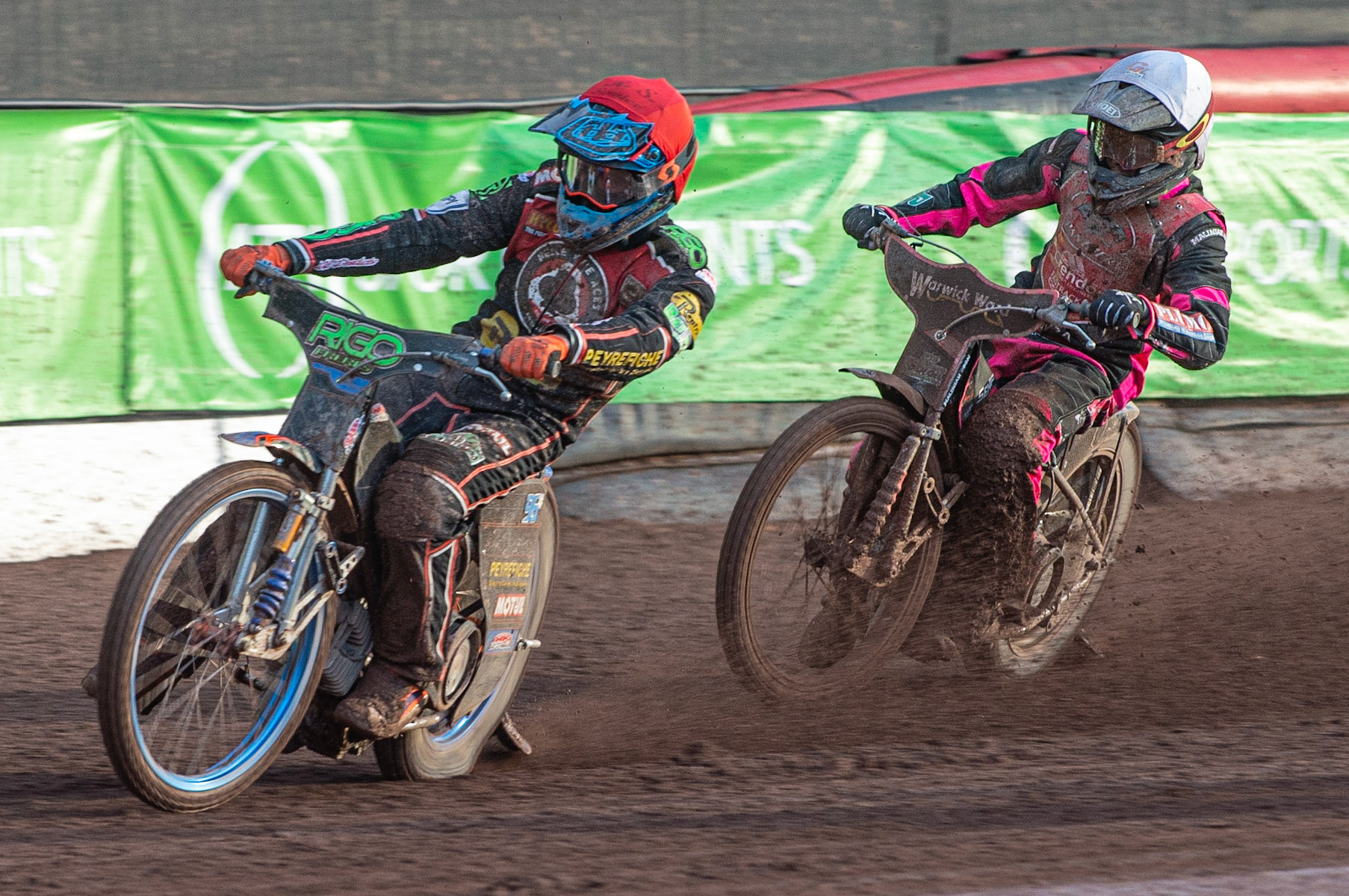 Photo by Ian Charles:

Dimitri Berge  (Red) leads Josh Bates  (White)

Belle Vue Aces v Peterborough Panthers, British Speedway Premiership, National Speedway Stadium, Manchester, Thursday, 13, June, 2019