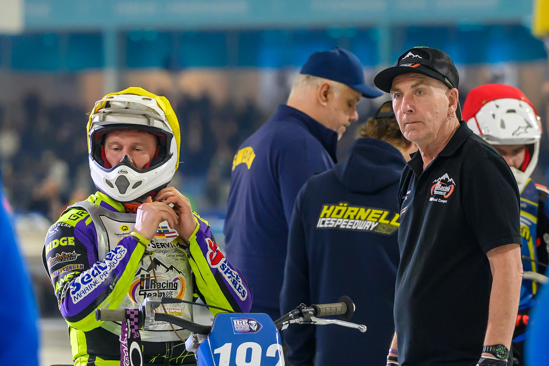 Paul Cooper of Great Britain  adjusts his helmet before the A Final re-run during the ROELOF THIJS BOKAAL at Ice Rink Thialf, Heerenveen on Friday 10th April 2026.  (Photo: Ian Charles | MI News)