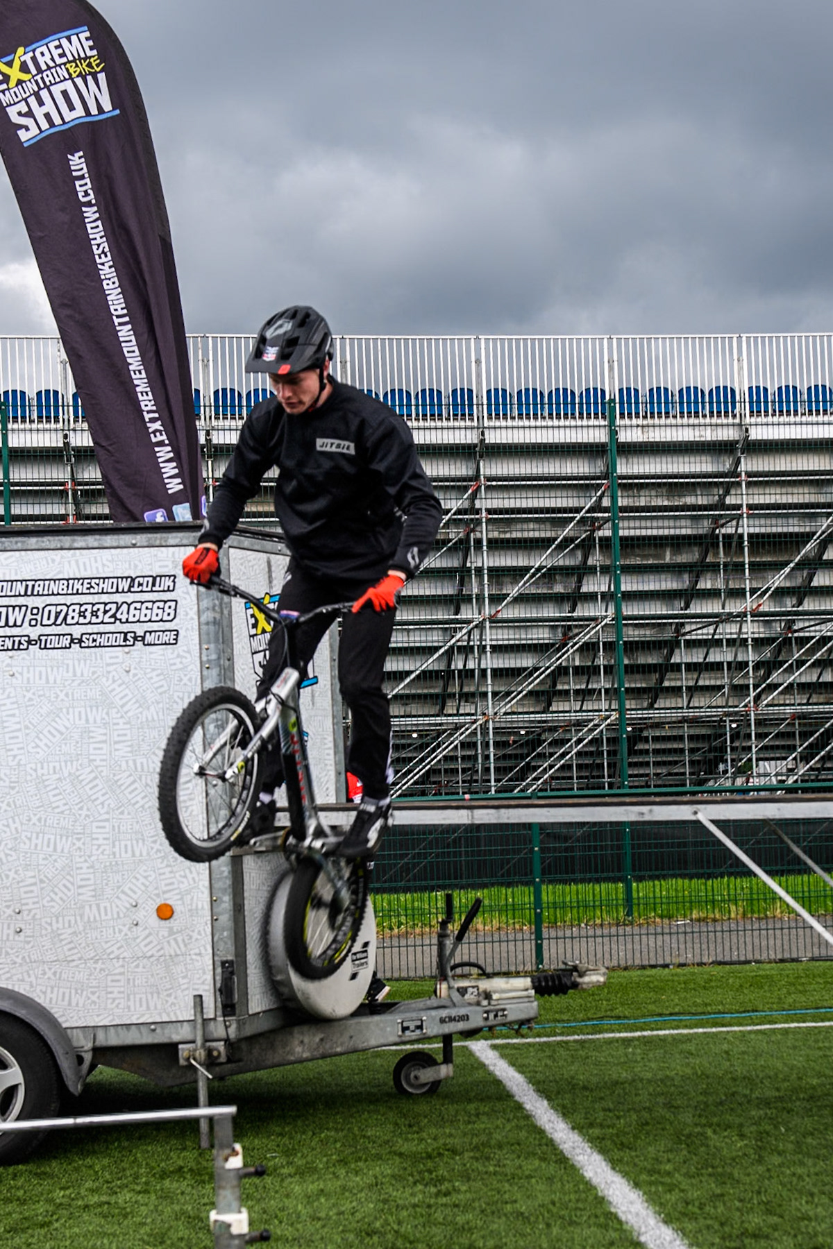 The extreme Mountain Bike display in the FanZone during the Monster Energy FIM Speedway of Nation Final at the National Speedway Stadium, Manchester on Saturday 13th July 2024. (Photo: Ian Charles | MI News)