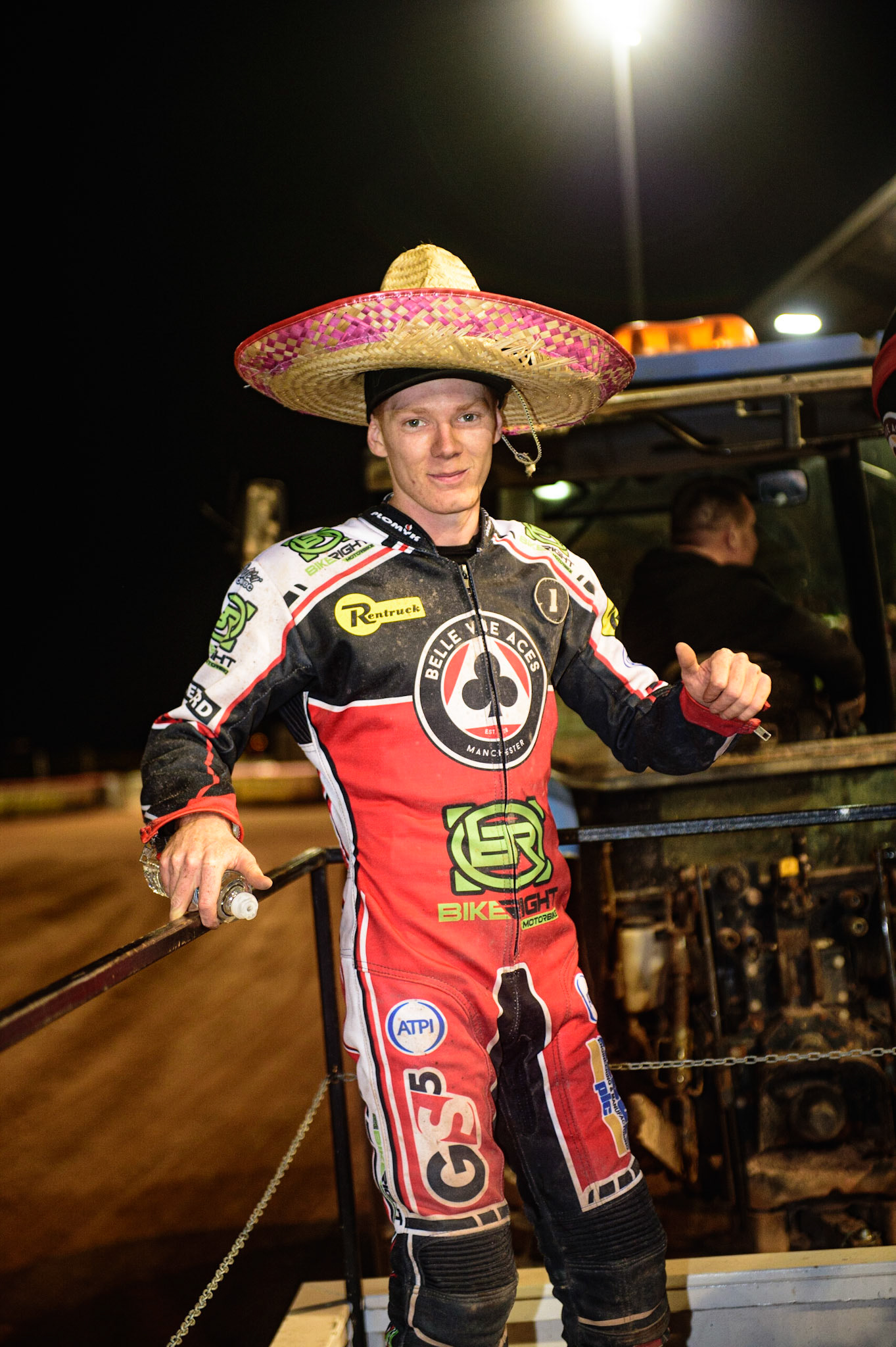 MANCHESTER, UK. OCT 7TH  Dan Bewley  joins the Manchester mexicans during the SGB Premiership Play off Semi-Final Second Leg between Belle Vue Aces and Sheffield Tigers at the National Speedway Stadium, Manchester on Thursday 7th October 2021. (Credit: Ian Charles | MI News)