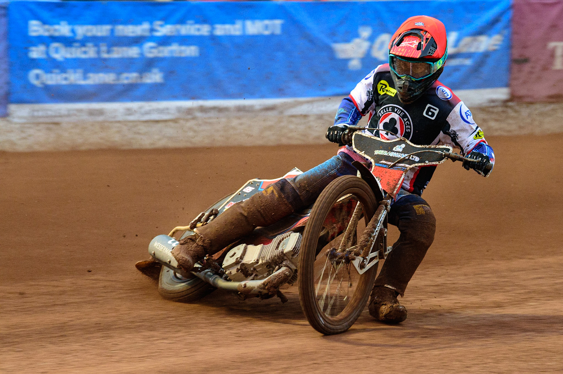 MANCHESTER, UK. JUN 6TH  Zach Cook  in action for Belle Vue ATPI Aces during the SGB Premiership match between Belle Vue Aces and Ipswich Witches at the National Speedway Stadium, Manchester on Monday 6th June 2022. (Credit: Ian Charles | MI News)