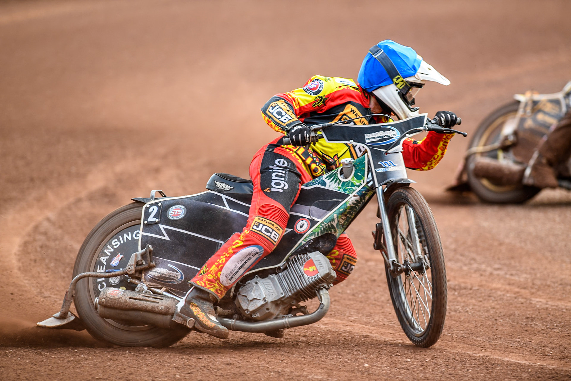 Leicester Lions' Richard Lawson in action during the Rowe Motor Oil Premiership match between Leicester Lions and Belle Vue Aces at the Pidcock Motorcycles Arena, Leicester on Thursday 25th July 2024. (Photo: Ian Charles | MI News)