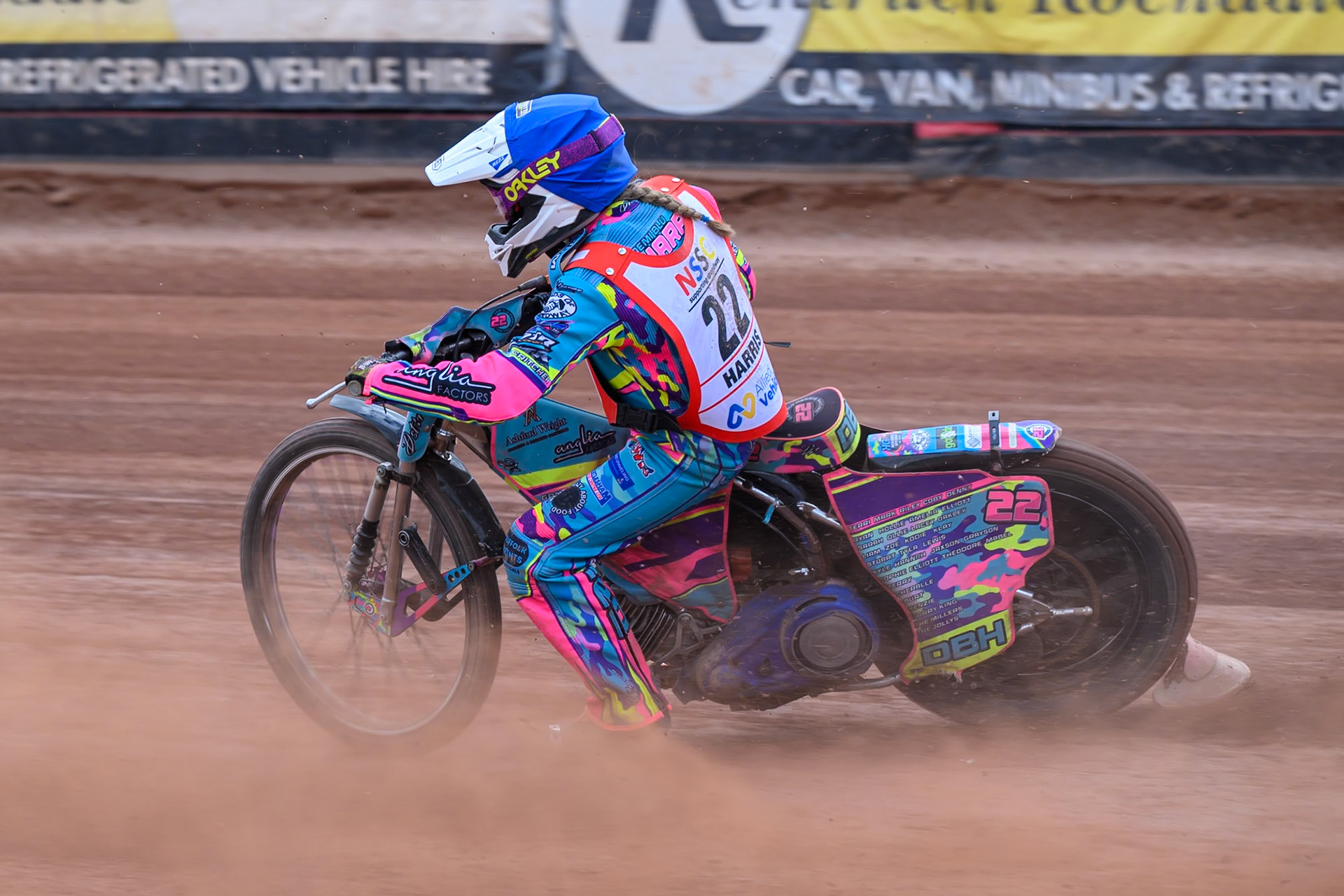 BRITISH YOUTH CHAMPIONSHIP (250cc): Demi Blu Harris (22)  in action during the British Youth Speedway Championship at the National Speedway Stadium, Manchester on Sunday 10th May 2026. (Photo: Ian Charles | MI News)