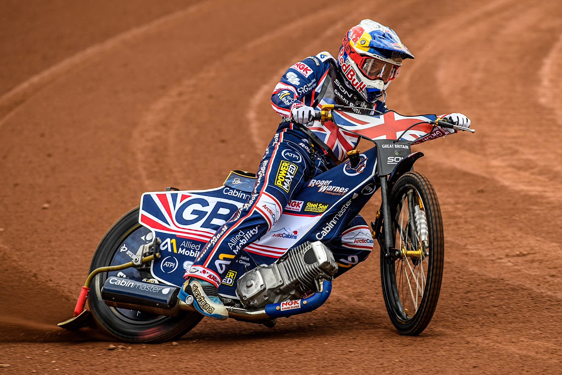 Robert Lambert of Great Britain practices during the Monster Energy FIM Speedway of Nation Semi Final 2 at the National Speedway Stadium, Manchester on Wednesday 10th July 2024. (Photo: Ian Charles | MI News)